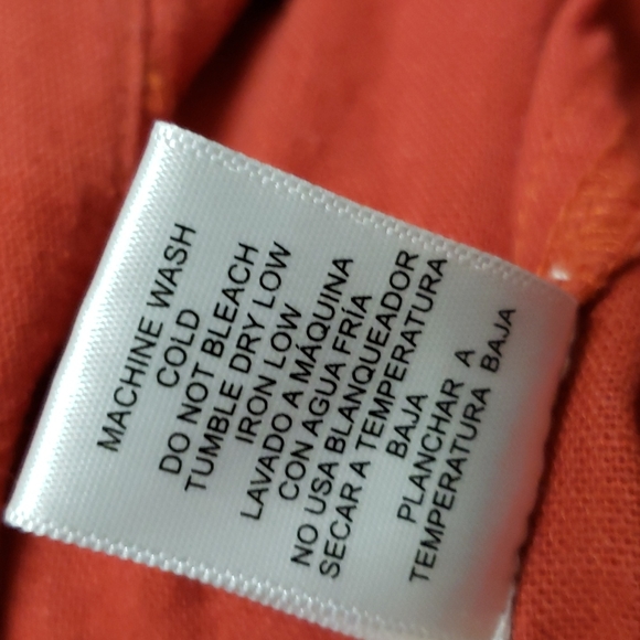 Anthropologie Love Tree orange linen cargo pants joggers - Picture 14 of 16